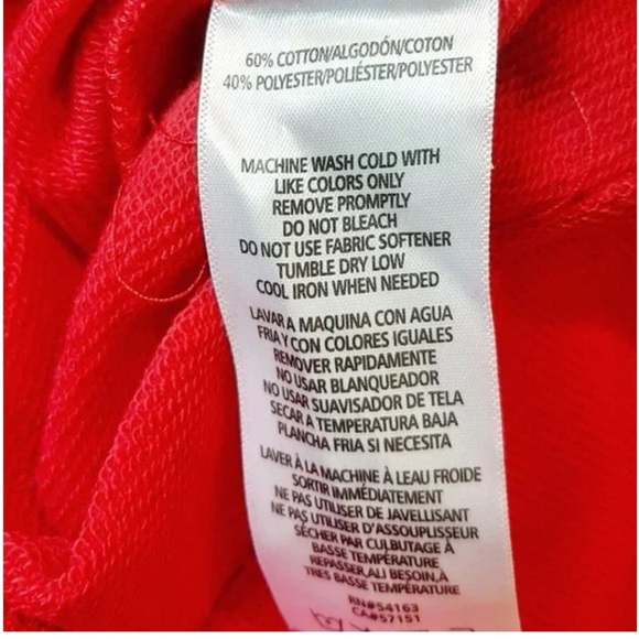 VTG TOMMY HILFIGER SPORT Red Crew Neck Color Block Pullover Terry Sweatshirt L - Picture 5 of 6